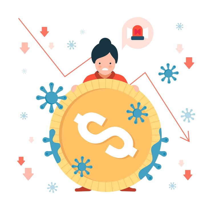 Free Vector covid19 economy impact concept