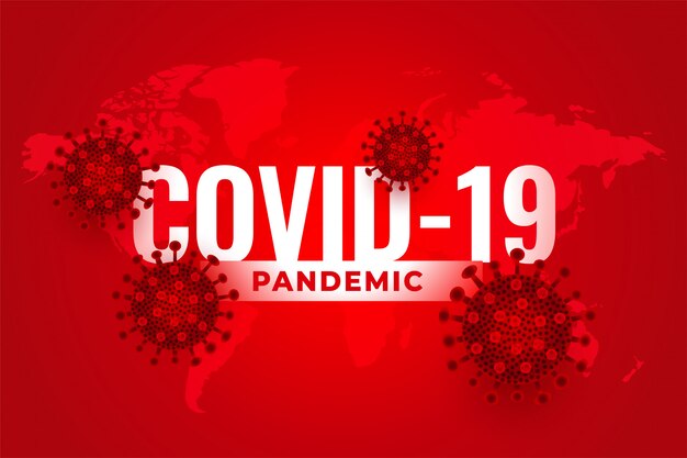 Covid19 novel coronavirus pandemic outbreak background in red shade