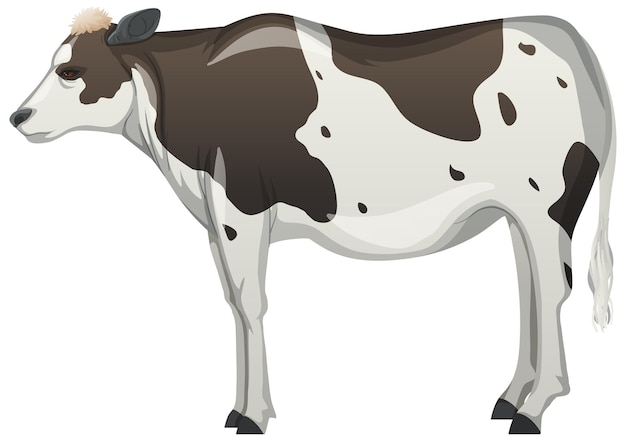 Корова или крупный рогатый скот сельскохозяйственных животных на белом фоне