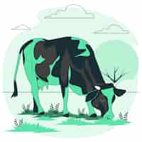 Free vector cow eating concept illustration