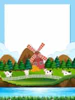 Бесплатное векторное изображение Шаблон границы фермы коров