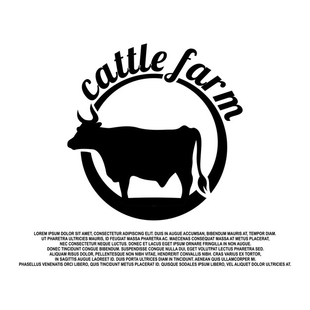 Free Vector cow farm logo vector design logo