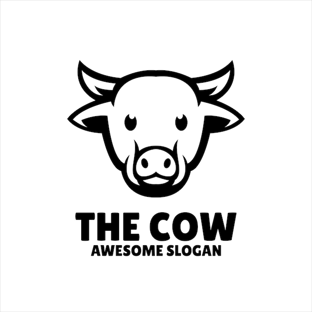 Free vector cow simple mascot logo design illustration