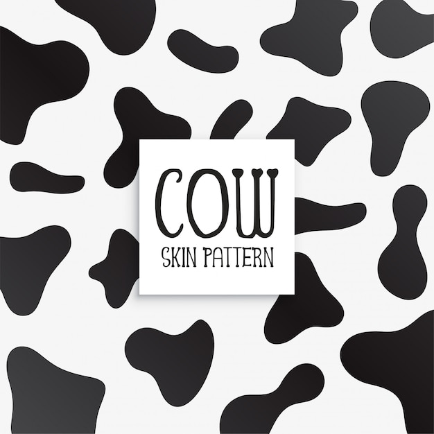 Бесплатное векторное изображение Текстура черной и белой печати корова