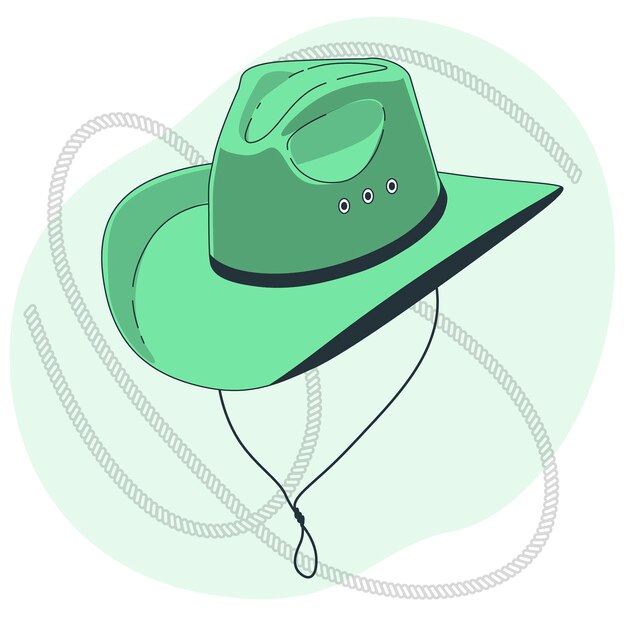 Vettore gratuito illustrazione di concetto di cappello da cowboy