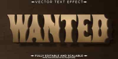 Free vector cowboy text effect editable western and vintage text style