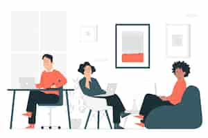 Free vector coworking concept illustration