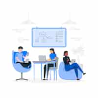 Free vector coworking concept illustration