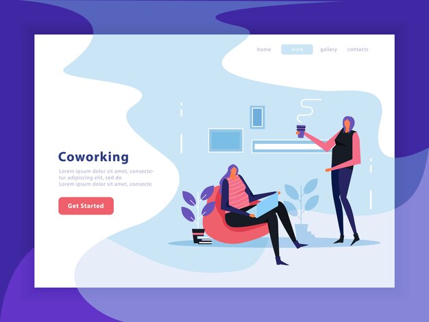 Коворкинг Flat Landing Page