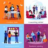 Free vector coworking people design concept