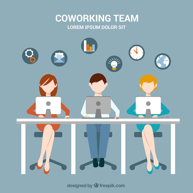 Vettore gratuito squadra coworking