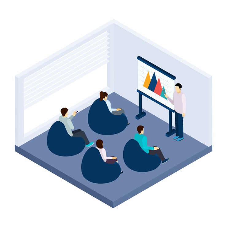 Free Vector  coworking training illustration 