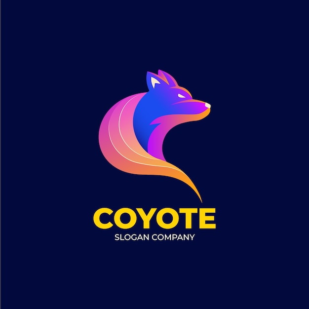 Vettore gratuito modello di logo del marchio coyote