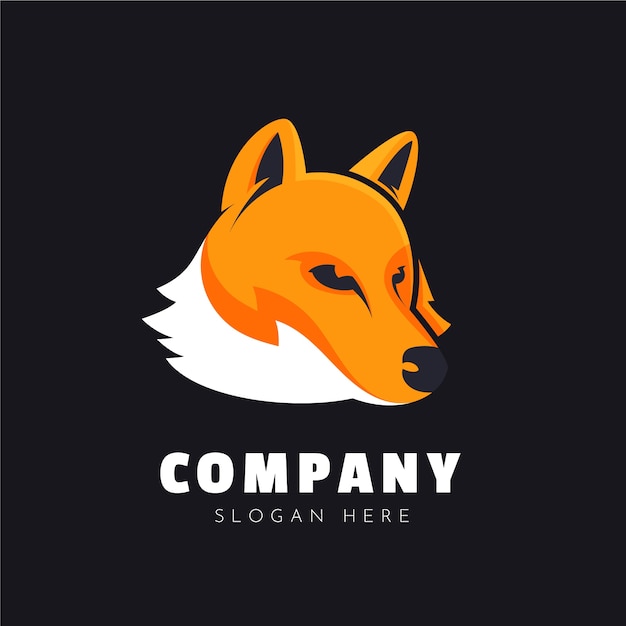 Free vector coyote branding logo template