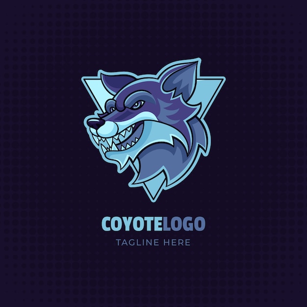 Vettore gratuito modello di logo del marchio coyote