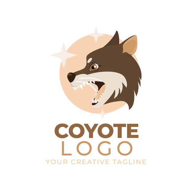 Шаблон логотипа брендинга койот