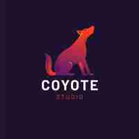 Free vector coyote branding logo template