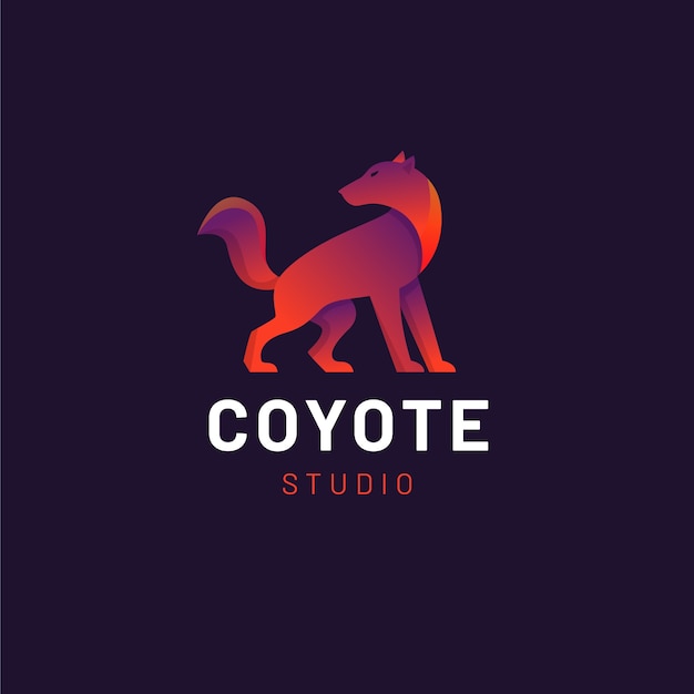 Vettore gratuito modello di logo del marchio coyote