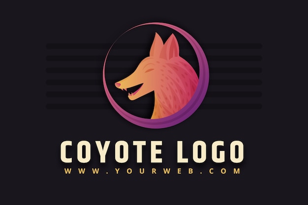 Vettore gratuito modello di logo del marchio coyote