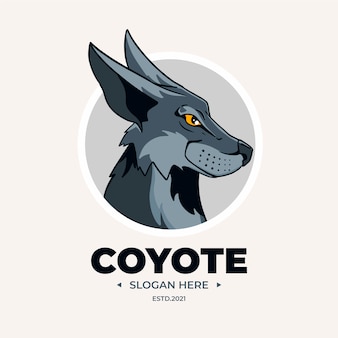 Modello di logo del marchio coyote