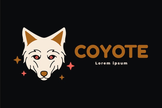 Free vector coyote branding logo template