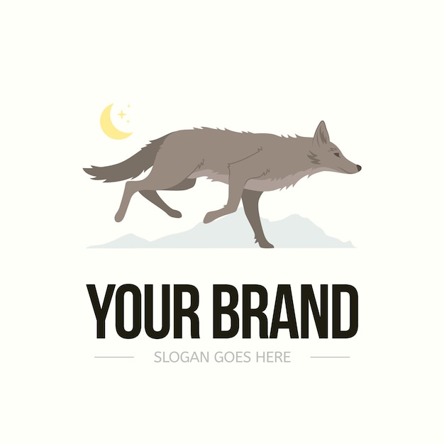 Шаблон логотипа брендинга койот