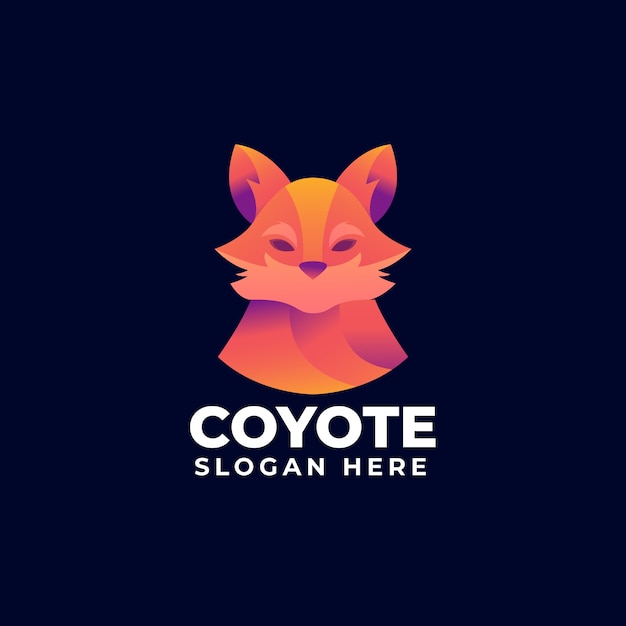 Vettore gratuito modello di logo del marchio coyote