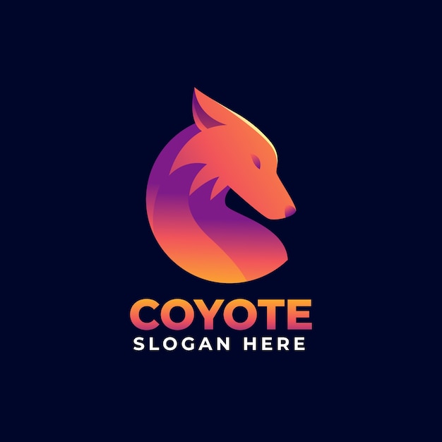 Vettore gratuito modello di logo del marchio coyote
