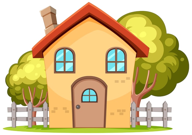 Бесплатное векторное изображение Уютная мультфильмная иллюстрация семейного дома
