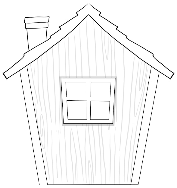 Free vector cozy wooden cottage vector illustration