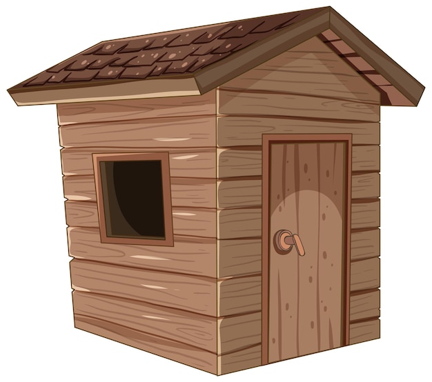cozy wooden garden shed illustration