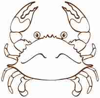 Free vector crab in doodle simple style on white background