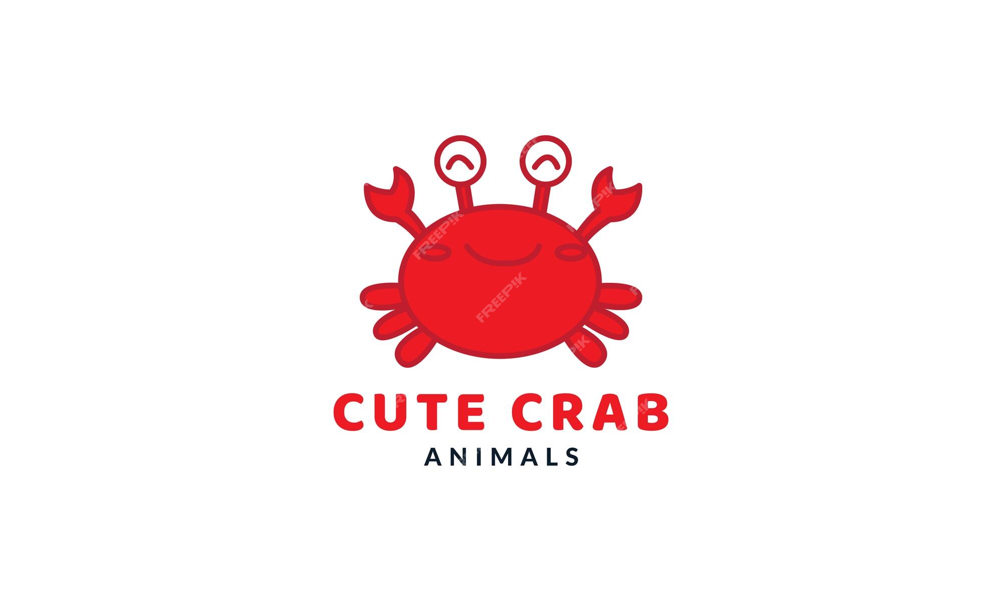 Premium Vector | Crab Red Smile Cute Cartoon Logo Vector Illustration
