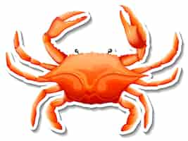 Free vector crab sea animal cartoon sticker