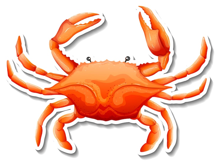 Free Vector crab sea animal cartoon sticker