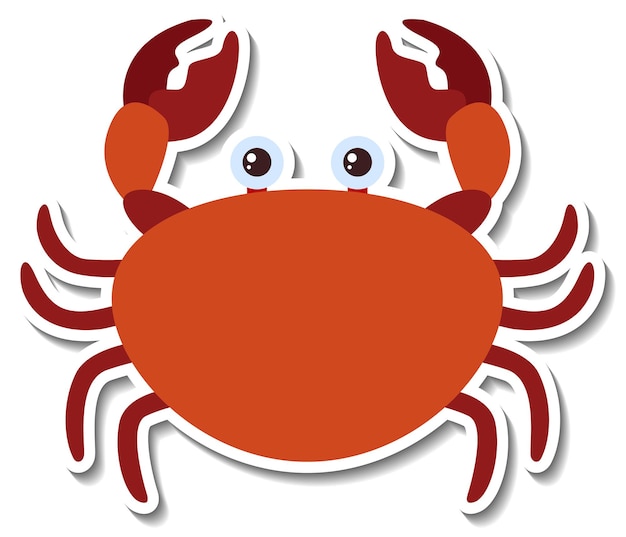 Crab sea animal cartoon sticker