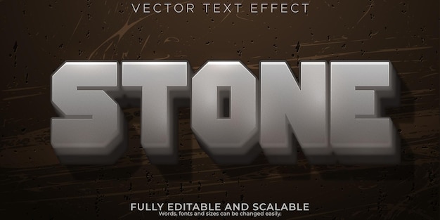 Free vector crack stone text effect editable rock and cracked text style