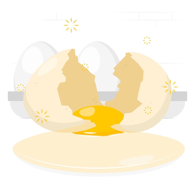 Free vector cracked egg concept illustration