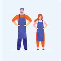 Free vector craftsman and craftswoman standing