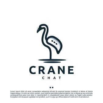 Crane bird , chatting , logo design inspiration