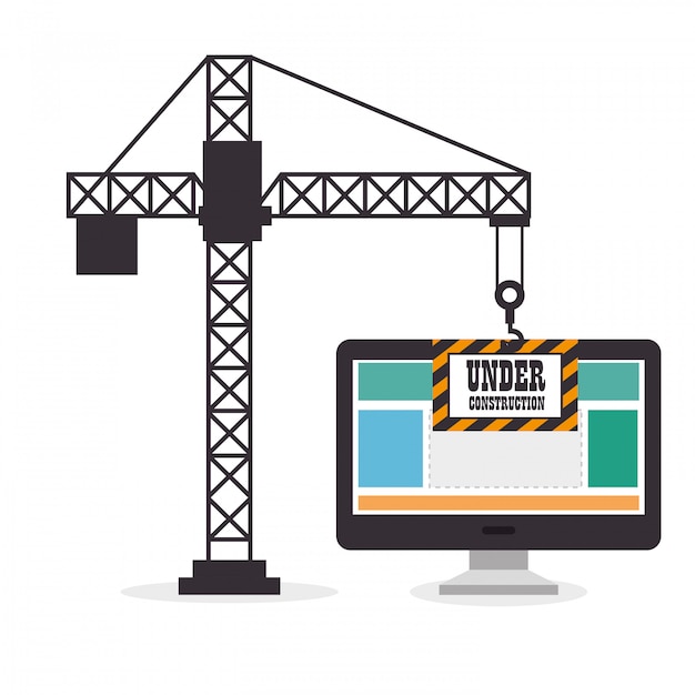 Crane holds computer site under construction