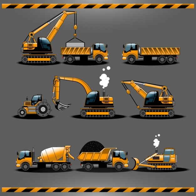 Free vector cranes on gray background