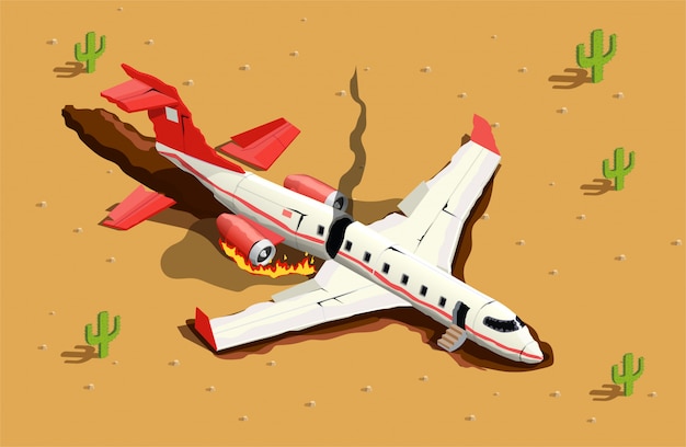 Free vector crash of airplane illustration