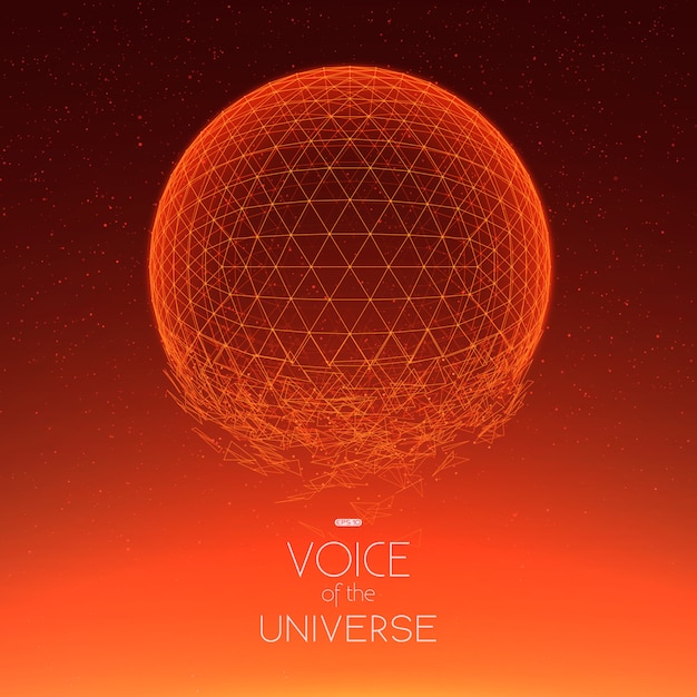 Free vector crashing red space sphere.