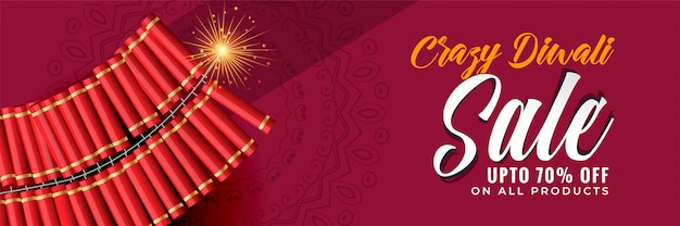 Crazy diwali sale banner template