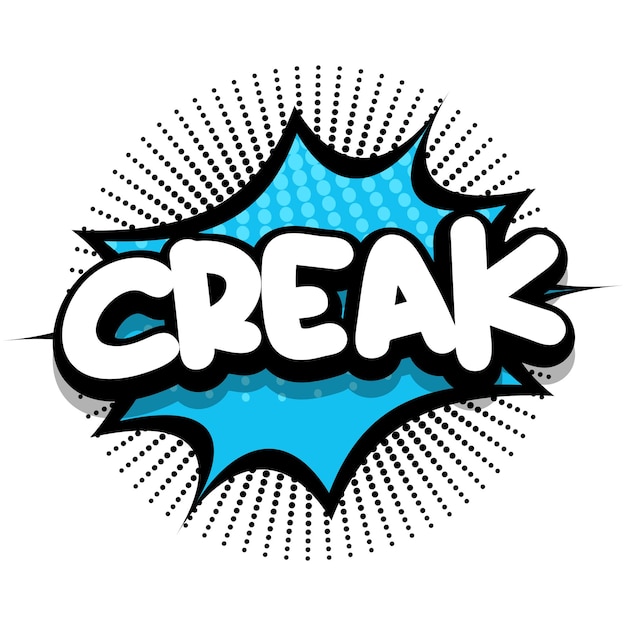 Creak comic book explosion bubble vector illustration