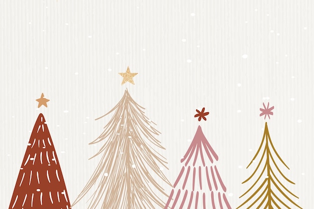 クリーム色の冬の背景、クリスマスの美的デザインベクトル