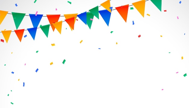 Free vector create a festive atmosphere with hanging party flag decoration