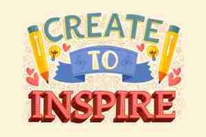 Free vector create to inspire famous design lettering