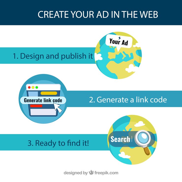 Free Vector create your ad in the web